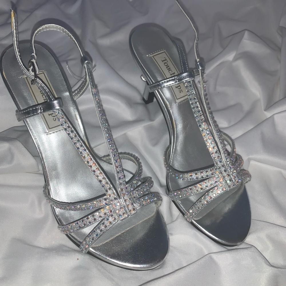 Silver Slingback Sandals